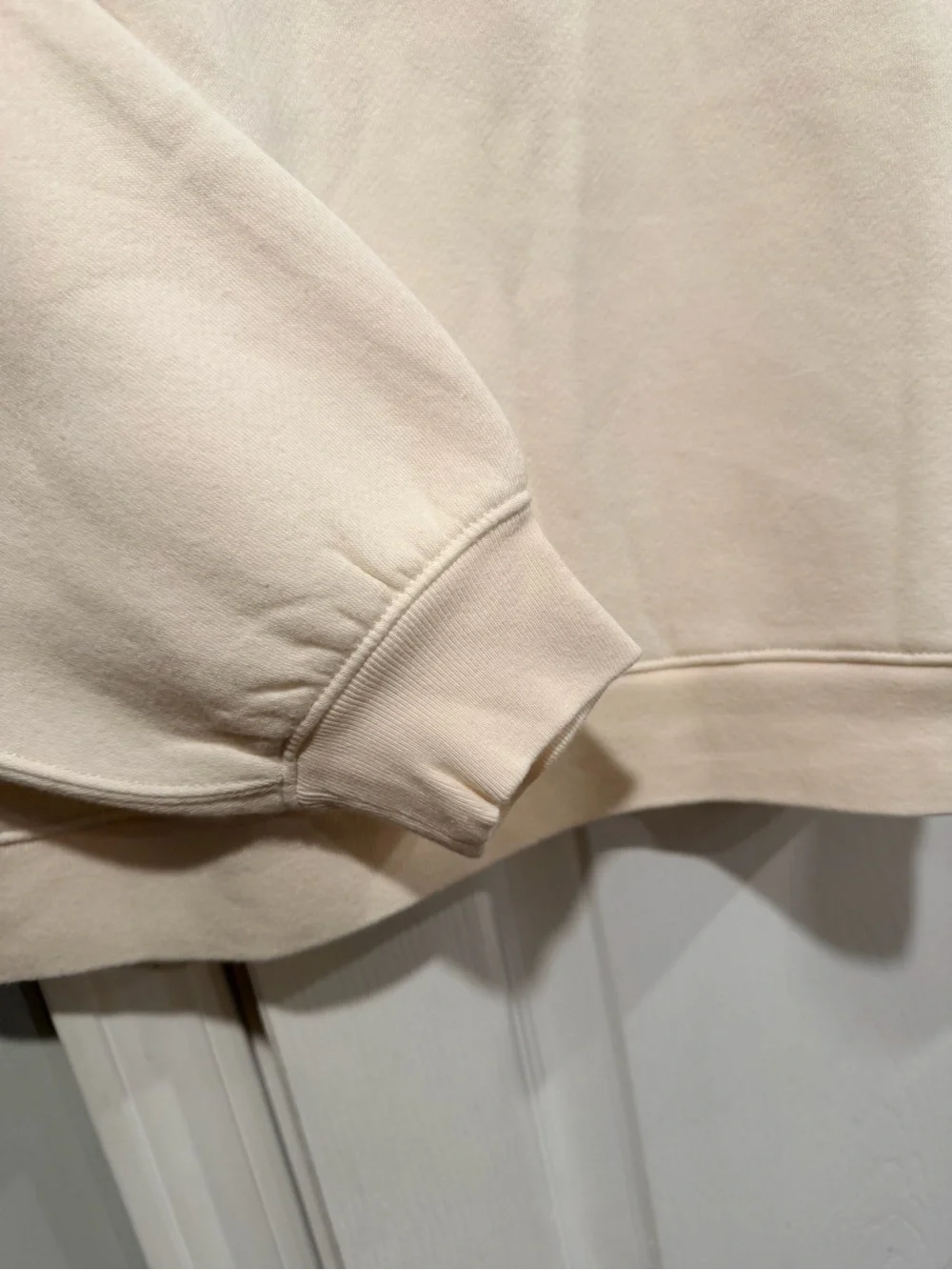 NWOT J.Crew Size M Cream Gold Button Shoulder Sweatshirt Crewneck Pullover Top